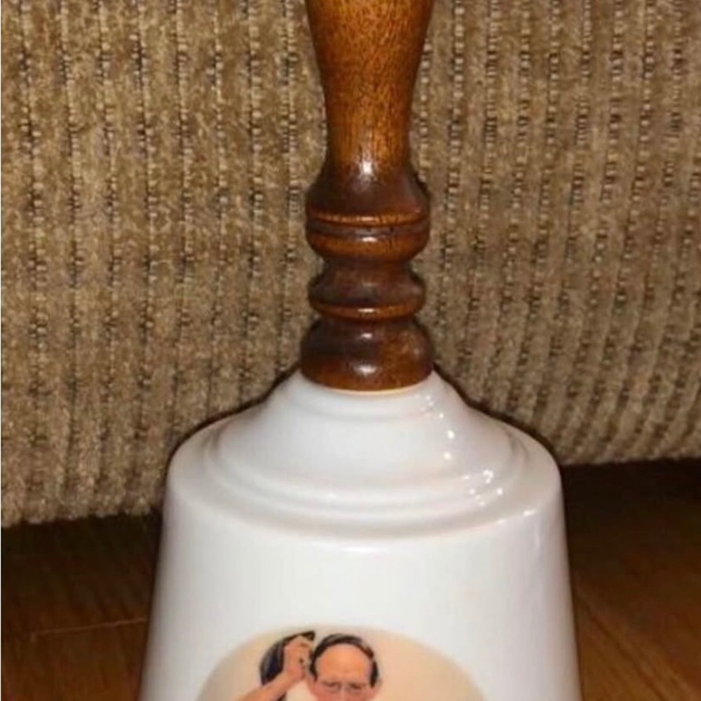 Norman Rockwell Ceramic And Wood Bell.